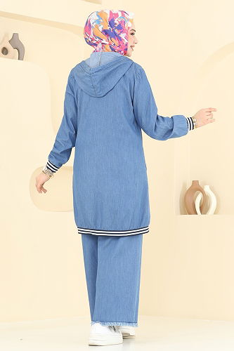 moda selvim طقم جينز فاتح 326MSA980 - Thumbnail