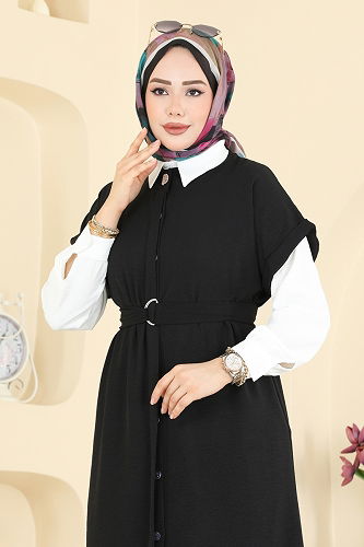 moda selvim طقم أسود 3274HBS856 - Thumbnail