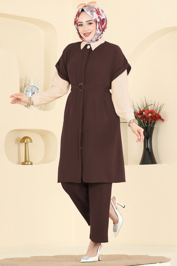 Modaselvim الاطقم طقم بني 3274HBS856