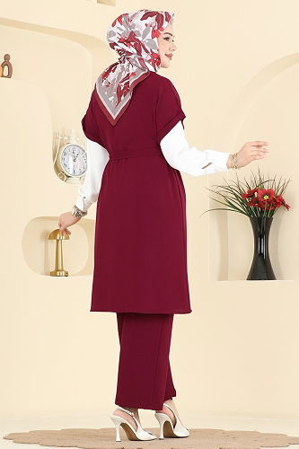 moda selvim Combined 3274HBS856 Burgundy - Thumbnail