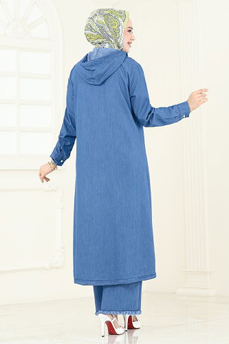 moda selvim طقم جينز فاتح 327MSA980 - Thumbnail