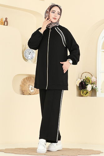 moda selvim طقم أسود 3287HBS856 - Thumbnail