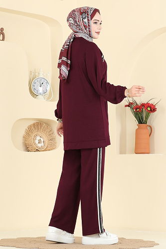 moda selvim طقم خمري 3287HBS856 - Thumbnail