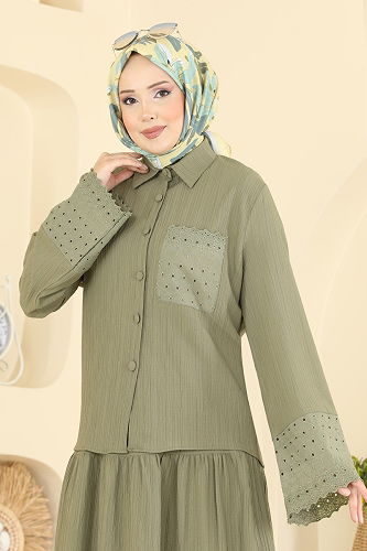 moda selvim Combined 328ASN888 Almond Green - Thumbnail