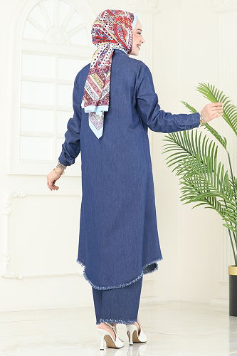 moda selvim طقم جينز غامق 328MSA980 - Thumbnail