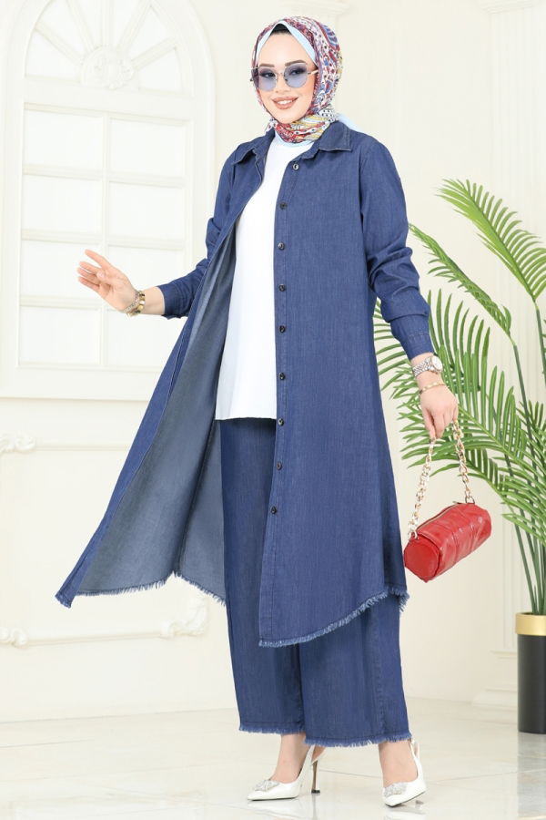 Modaselvim خصم صافٍ20%+20% في سلة التسوق طقم جينز غامق 328MSA980