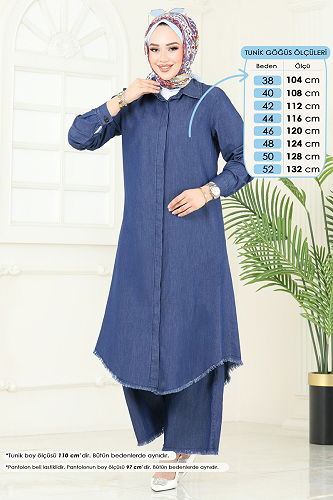 moda selvim طقم جينز غامق 328MSA980 - Thumbnail