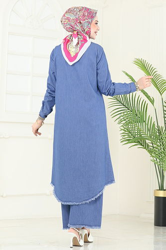 moda selvim طقم جينز فاتح 328MSA980 - Thumbnail