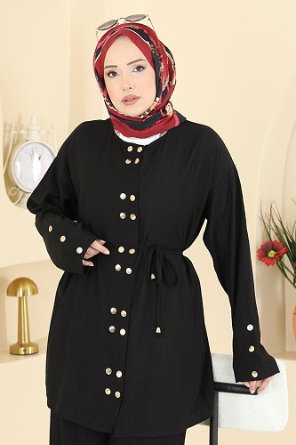 moda selvim طقم أسود 3299HBS856 - Thumbnail