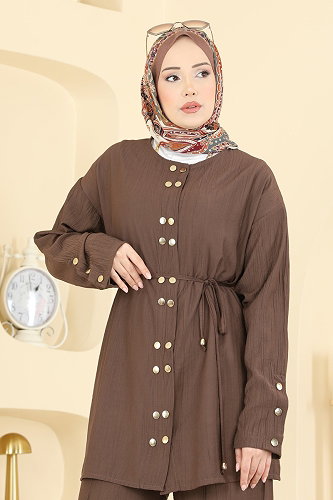 moda selvim طقم بني 3299HBS856 - Thumbnail