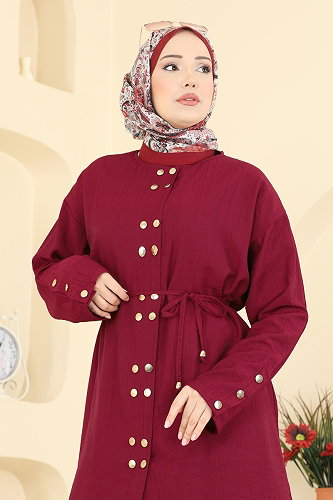 moda selvim طقم خمري 3299HBS856 - Thumbnail