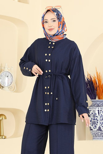 moda selvim طقم كحلي 3299HBS856 - Thumbnail