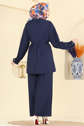 moda selvim طقم كحلي 3299HBS856 - Thumbnail