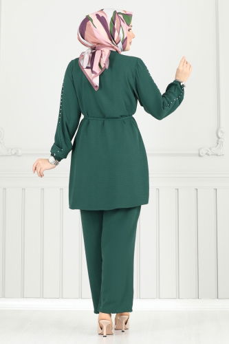moda selvim طقم زيتي 329HBS856 - Thumbnail