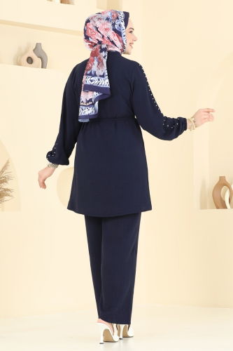 moda selvim طقم كحلي 329HBS856 - Thumbnail