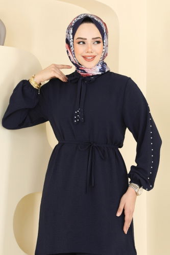 moda selvim طقم كحلي 329HBS856 - Thumbnail