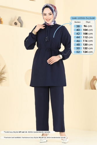 moda selvim طقم كحلي 329HBS856 - Thumbnail