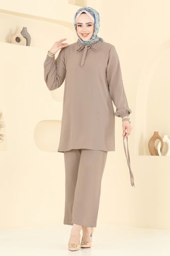 moda selvim طقم بيج 329HBS856 - Thumbnail