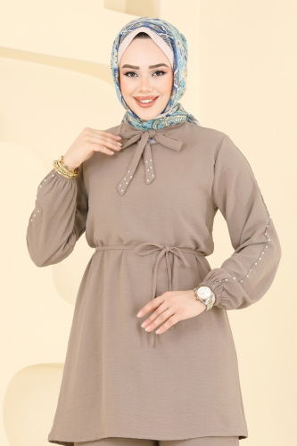 moda selvim طقم بيج 329HBS856 - Thumbnail