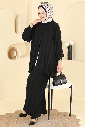 moda selvim طقم أسود 3319HBS856 - Thumbnail