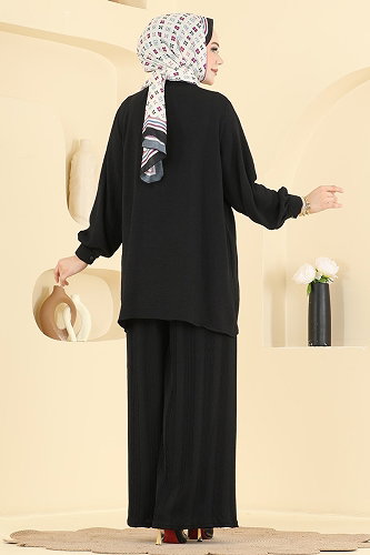 moda selvim طقم أسود 3319HBS856 - Thumbnail
