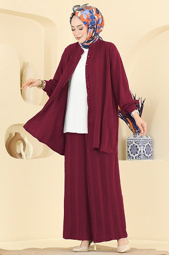 moda selvim Combined 3319HBS856 Burgundy - Thumbnail