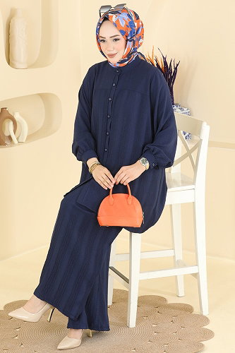 moda selvim طقم كحلي 3319HBS856 - Thumbnail