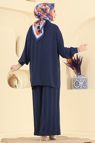 moda selvim طقم كحلي 3319HBS856 - Thumbnail
