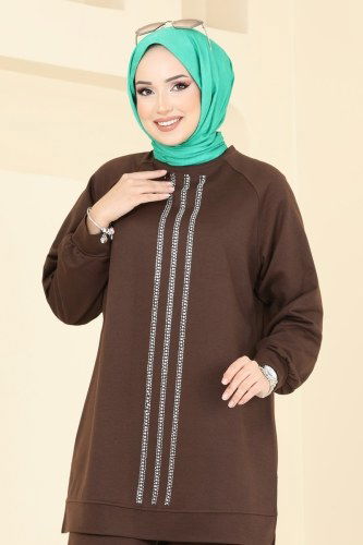 moda selvim طقم بني 331DVL817 - Thumbnail