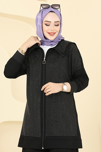 moda selvim طقم أسود 3335UZ662 - Thumbnail