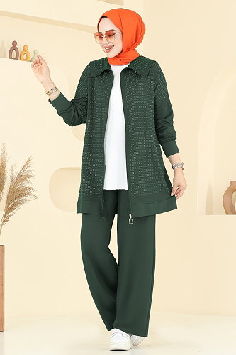 moda selvim طقم زيتي 3335UZ662 - Thumbnail