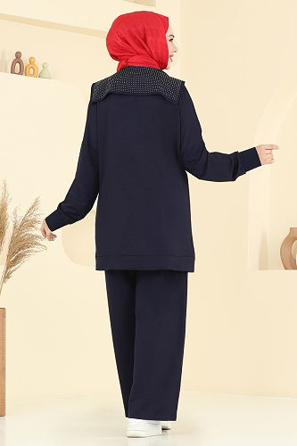 moda selvim طقم كحلي 3335UZ662 - Thumbnail