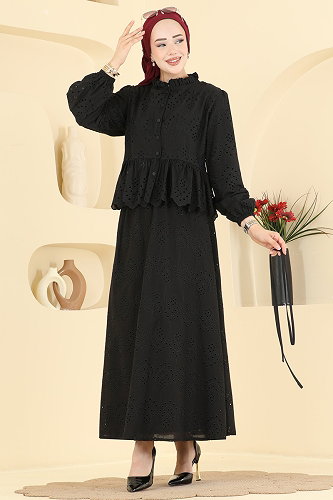 moda selvim طقم أسود 3389HBS856 - Thumbnail
