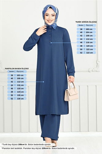 moda selvim طقم ازرق 338DVL897-M - Thumbnail