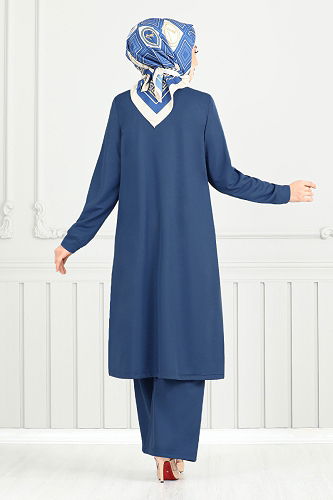 moda selvim طقم ازرق 338DVL897-M - Thumbnail