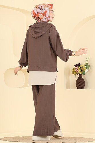 moda selvim طقم بني 3392HBS856 - Thumbnail