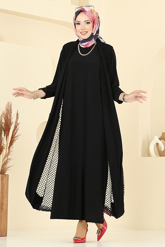 moda selvim طقم أسود 3395UZ662 - Thumbnail