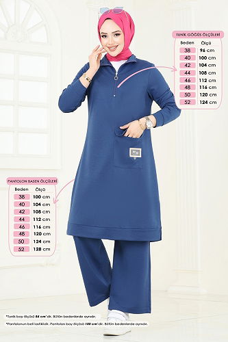 moda selvim طقم ازرق 339DVL817 - Thumbnail