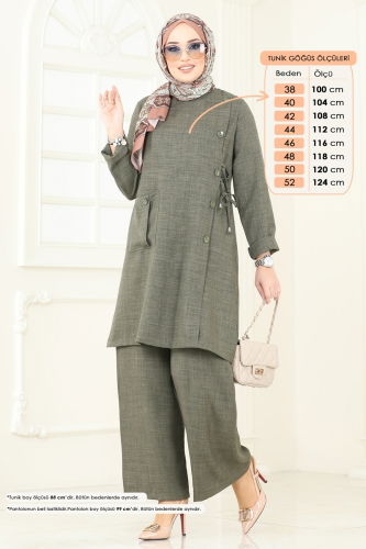 moda selvim طقم اخضر عفني 3402MP806 - Thumbnail