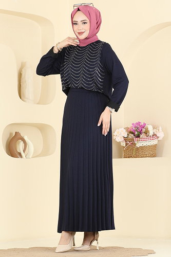 moda selvim طقم كحلي 3417UZ662 - Thumbnail
