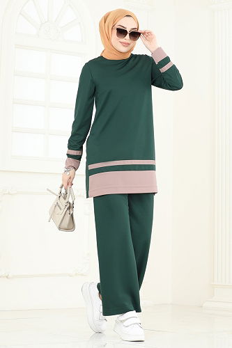 moda selvim طقم زيتي 341DVL817 - Thumbnail