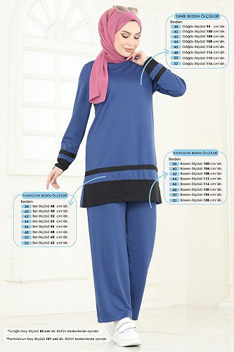 moda selvim Combined 341DVL817 Indigo - Thumbnail