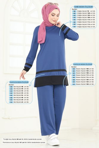 moda selvim طقم ازرق 341DVL817 - Thumbnail