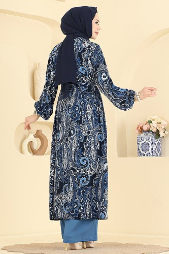 moda selvim طقم كحلي 3425BLU797 - Thumbnail