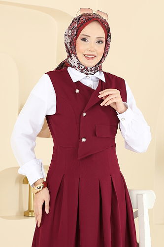 moda selvim Combined 342ASN888 Burgundy - Thumbnail