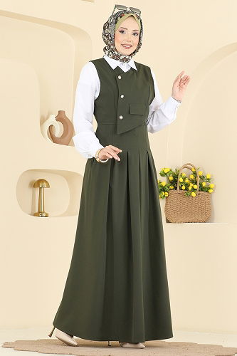 moda selvim طقم اخضر عفني 342ASN888 - Thumbnail