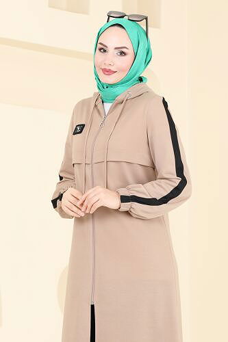 moda selvim طقم بيج وأسود 342DVL817 - Thumbnail