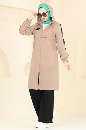 moda selvim طقم بيج وأسود 342DVL817 - Thumbnail