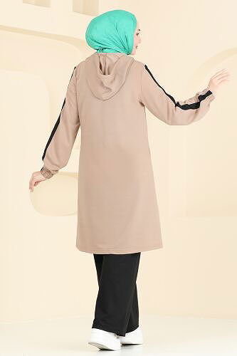 moda selvim طقم بيج وأسود 342DVL817 - Thumbnail