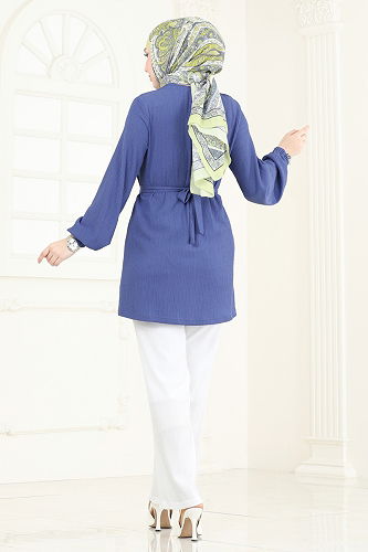 moda selvim طقم أزرق وسكري 344DVL817 - Thumbnail